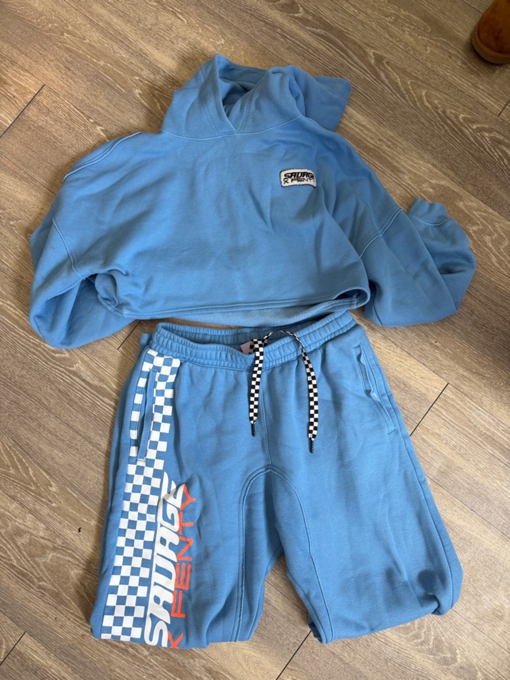 Blue sweatpants with Checker Stripe - Savage x fenty Brand